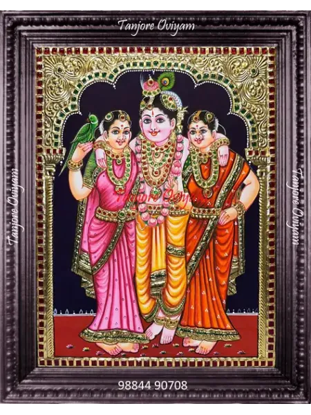 Bhama Rukumani Tanjore Painting
